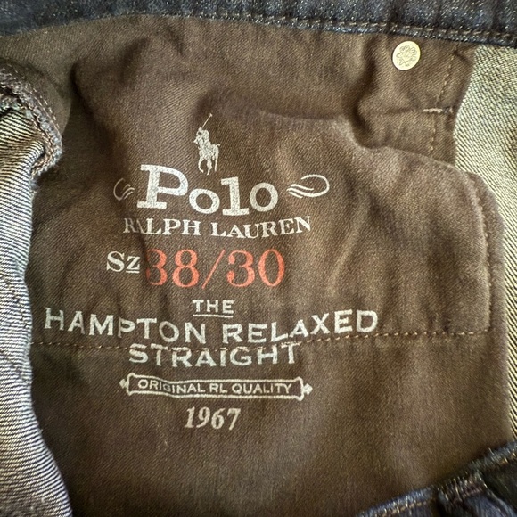 Polo Ralph Lauren Men’s Jeans The Hampton 38X30 Relaxed Straight Dark Wash - Picture 9 of 10